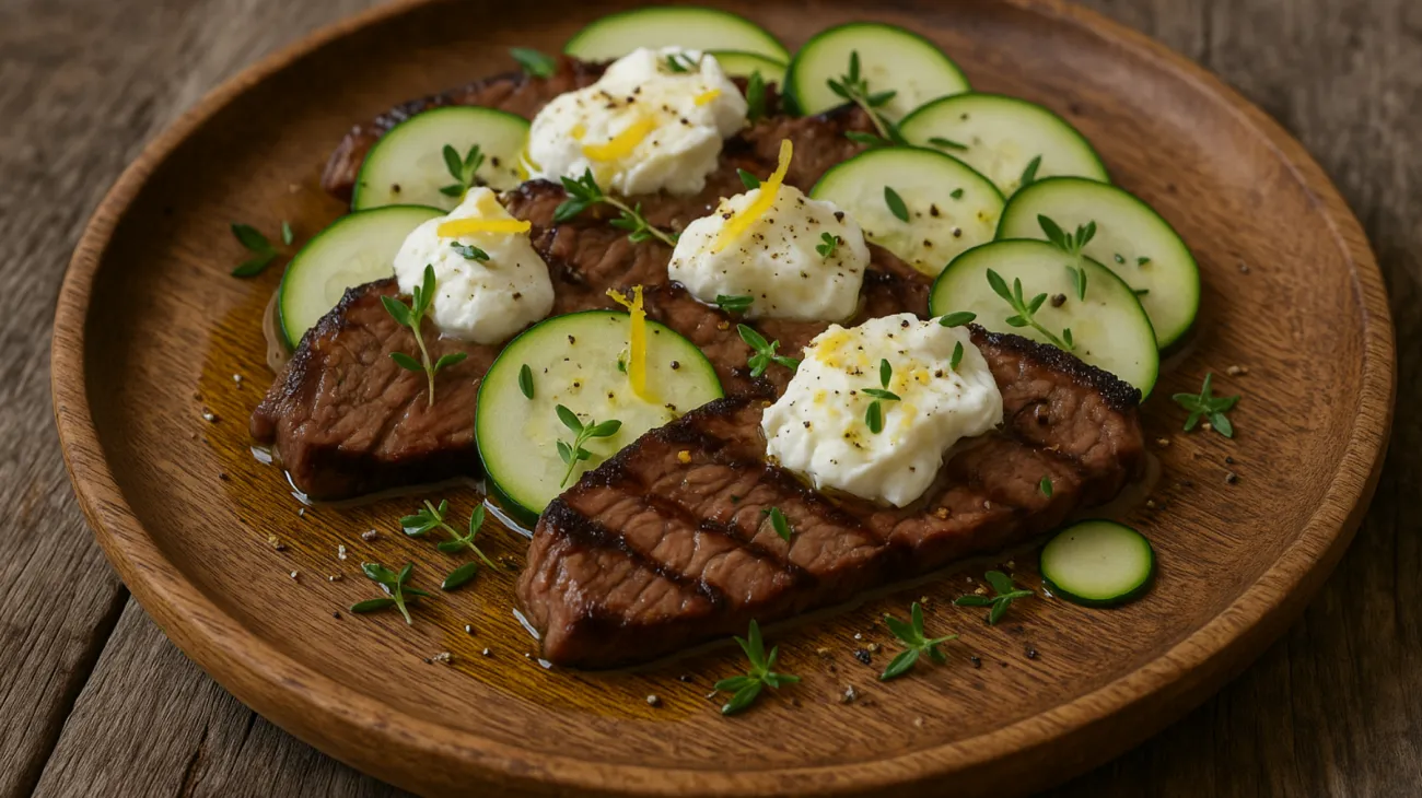 Tagliata di carne limone robiola"